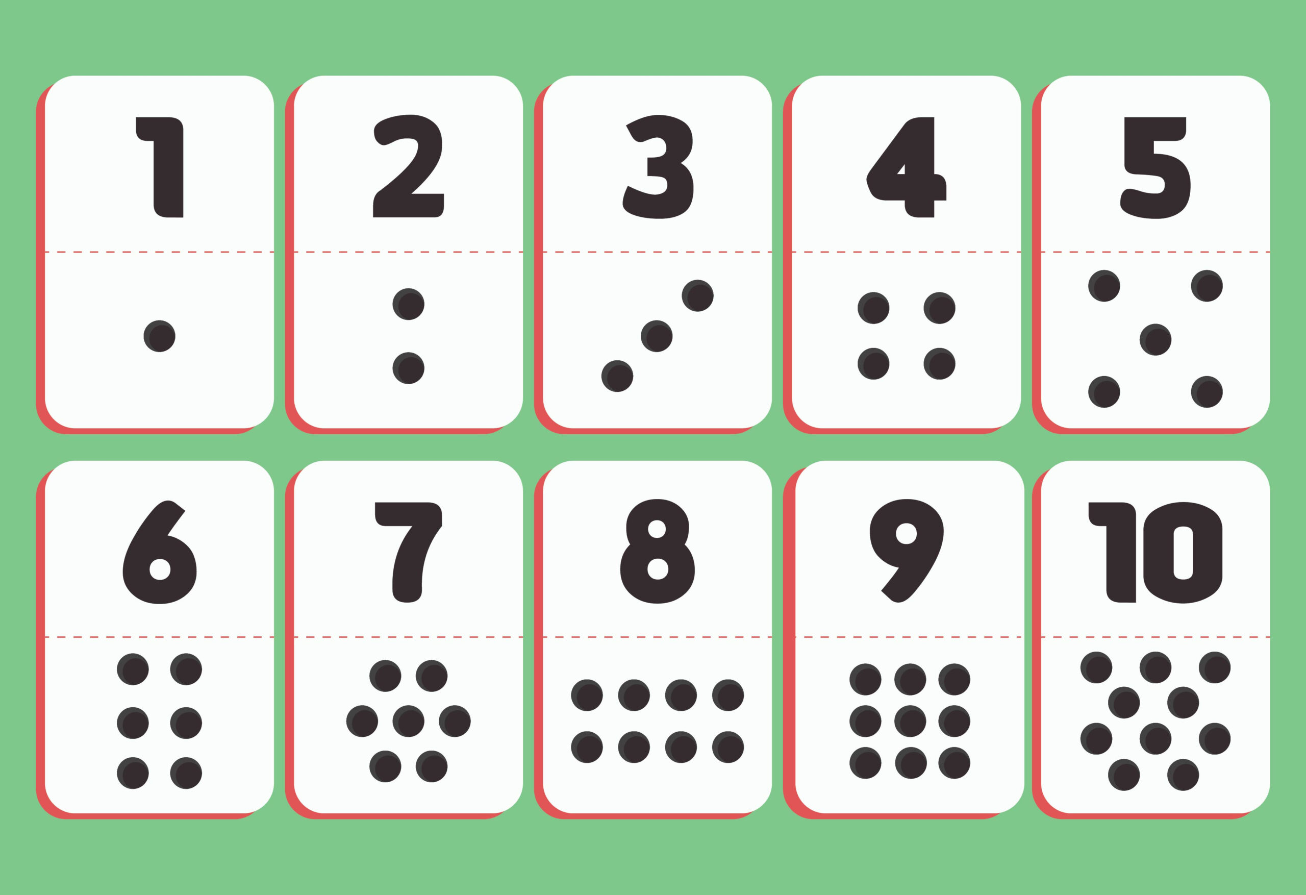 Free Printable Number Cards 1 10 With Dots