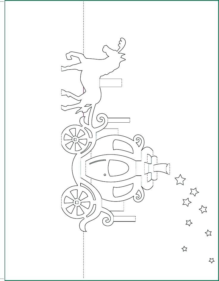 Carriage Pop Up Card Free Paper Craft Template Download Printable 