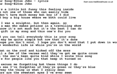 Free Printable Song Lyrics Free Printable