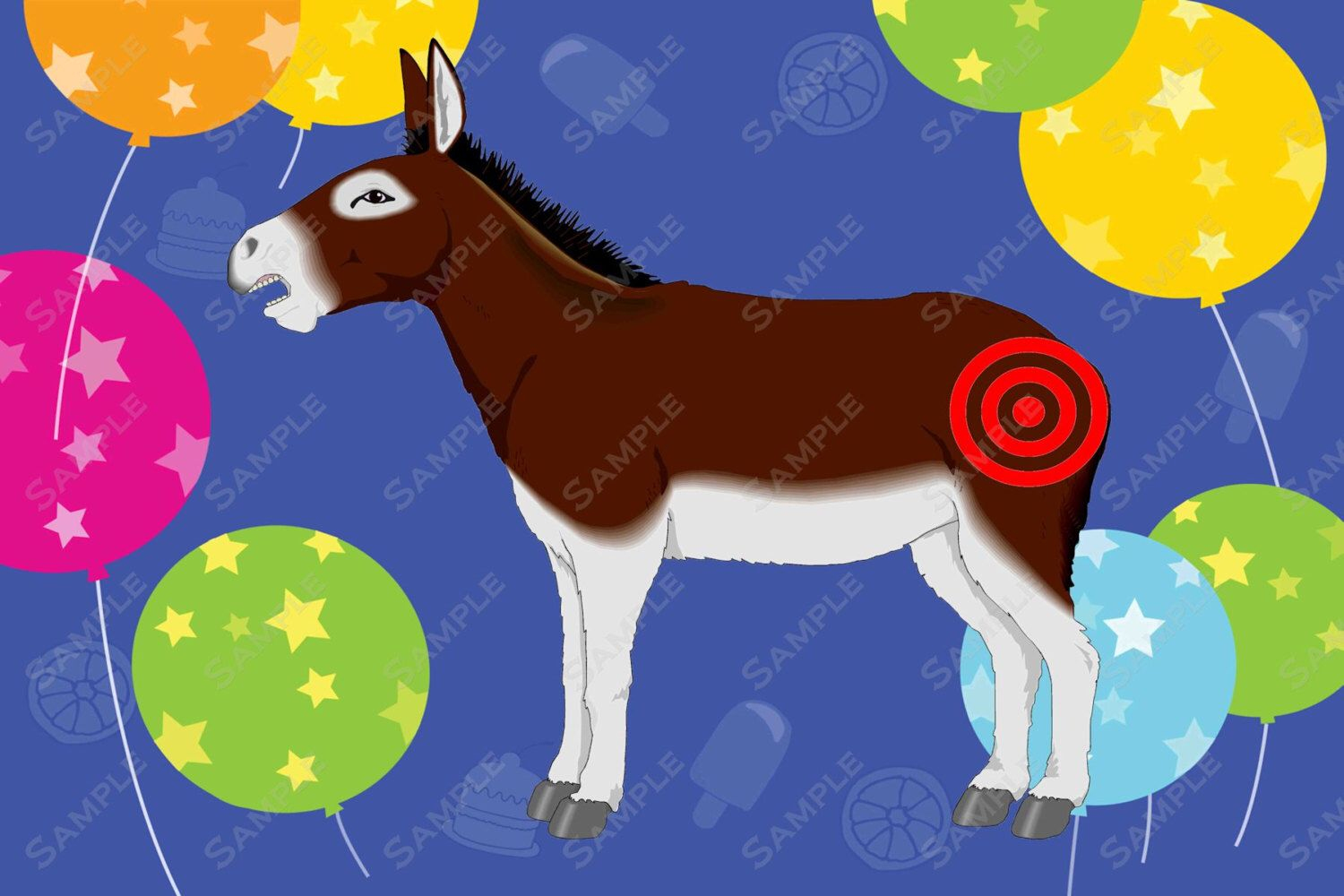 Fun Pin The Tail On The Donkey Printable 36 X 24 Inch JPG The Donkey 