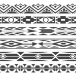 Monochrome Native American Pattern Vector Borders Download Free