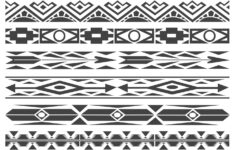 monochrome native american pattern vector borders download free Monochrome Native American Pattern Vector Borders Download Free